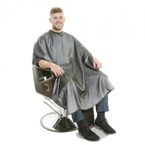 1131 - Executive Barber Cape - Stud Neck - Grey