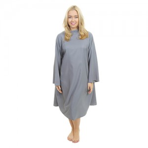 1601 - Florence Sleeved Gown - Tie Neck - Grey