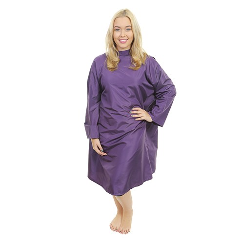 1609 - Florence Sleeved Gown - Tie Neck - Purple